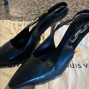 Louis Vuitton Black Slingback Heels